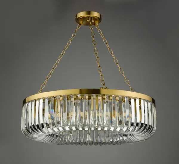 Sigourney 8 Light Satin & Gold Crystal Chandelier